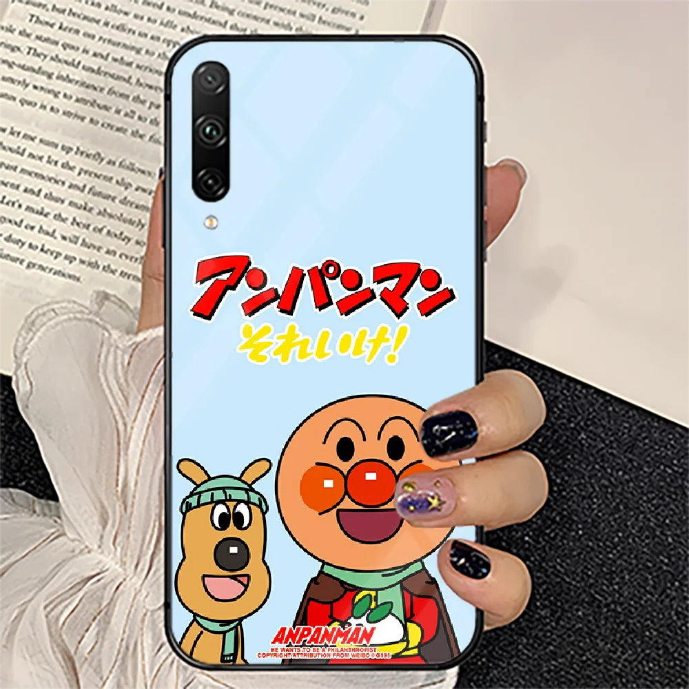 

Cartoon Anime Anpanman Phone Tempered Glass Case Cover For huawei honor 7 8 9 10 20 A X S lite i pro Painting Luxury Etui Black