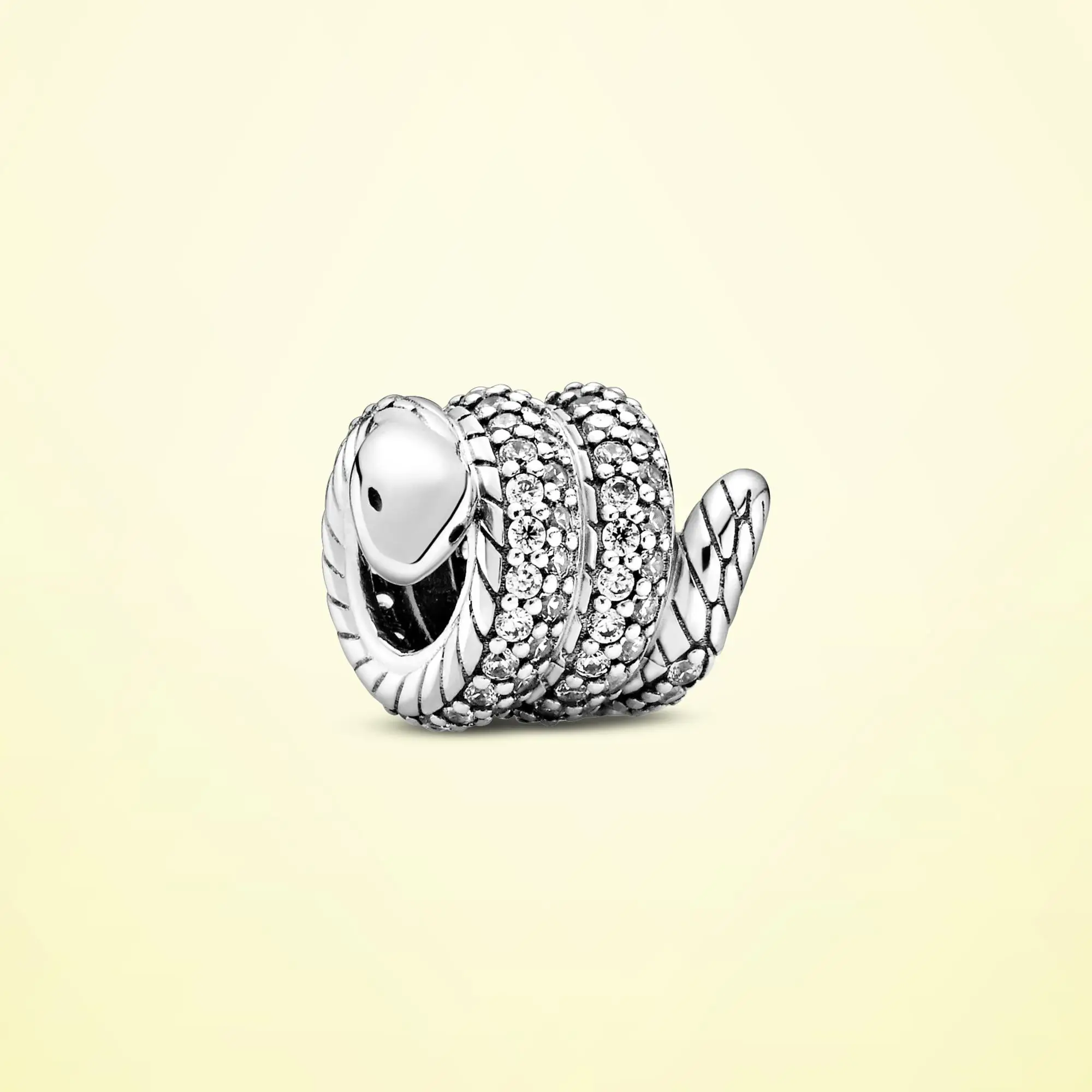 

Silver Snake Charm 925 Sterling Silver Sparkling Wrapped Snake Charm fit pandora Bracelet CZ Original Silver 925 jewelry Making