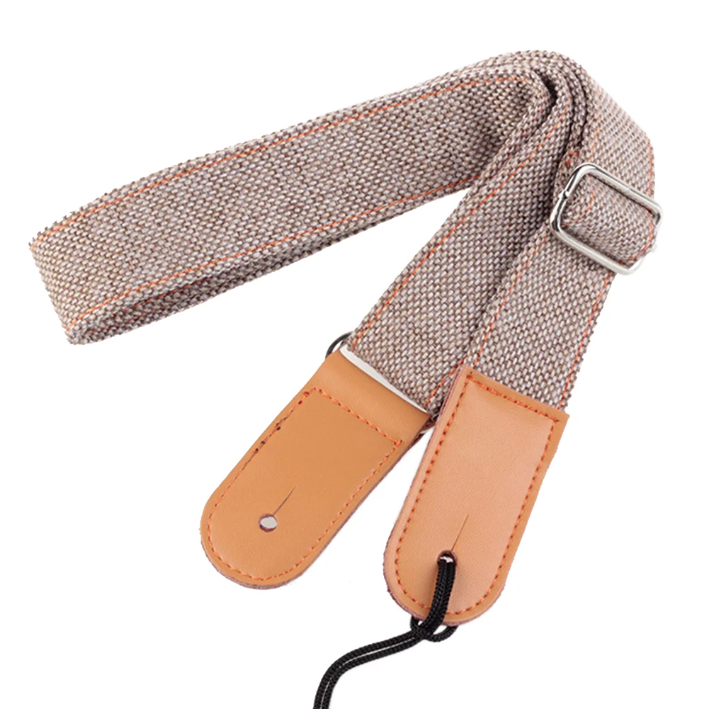 Портативный Регулируемый прочный дышащий ремень из хлопка и льна гитара ремешок