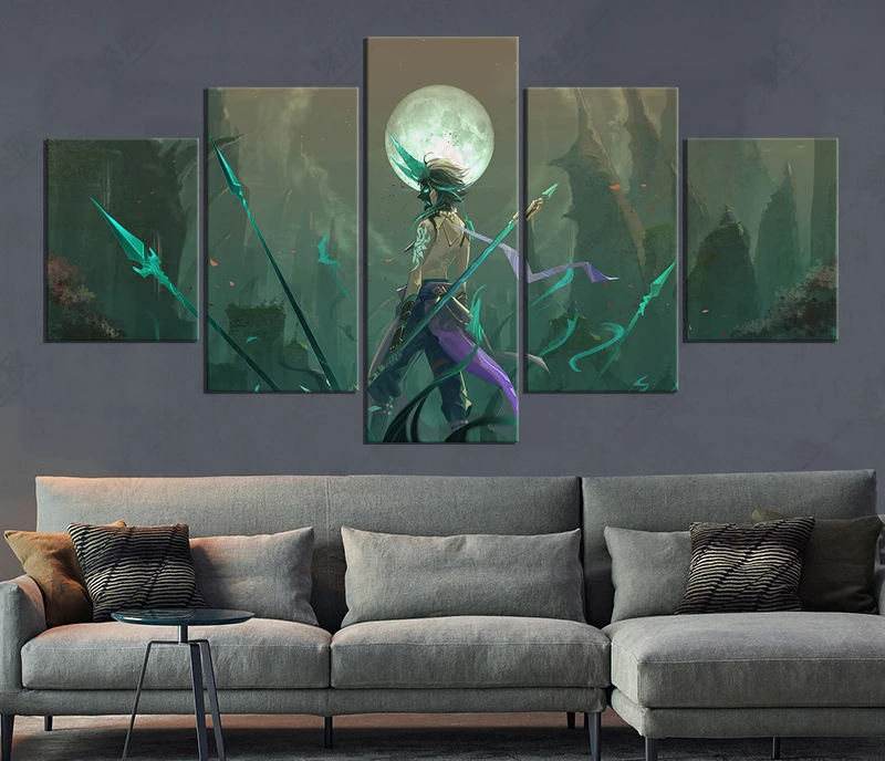 

Genshin Impact Xiao Game Theme Oil Painting Canvas Background for Boys Unframed