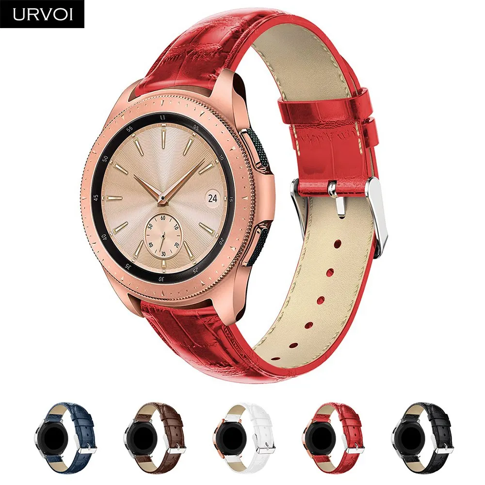 Кожаный ремешок URVOI для Galaxy Watch Active 42 46 мм спортивный HUAWEI GT быстросъемные штифты