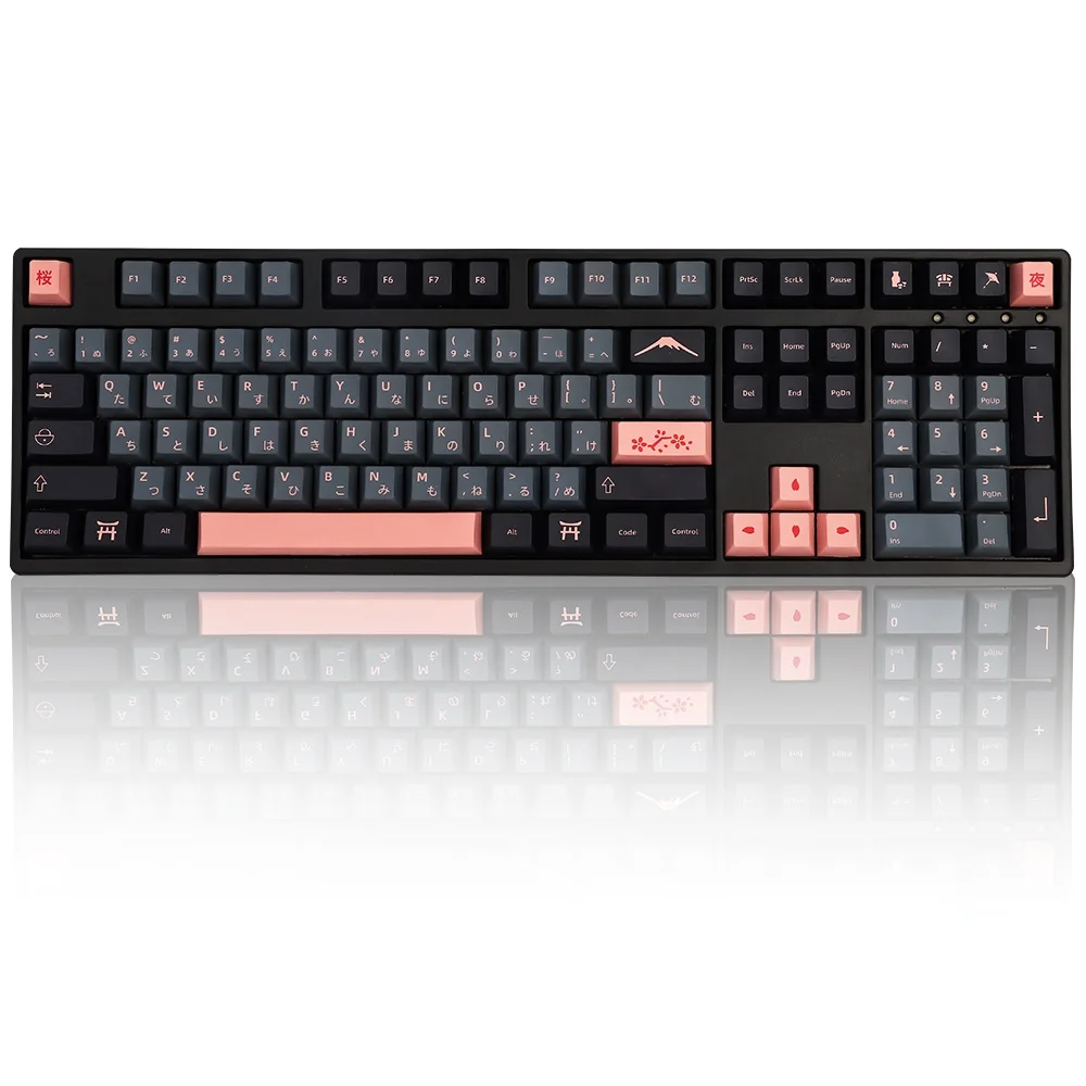 

131 keys set Night cherry PBT keycap Dye Sub Japanese Keycaps for For Cherry MX Switch Mechanical Keyboard