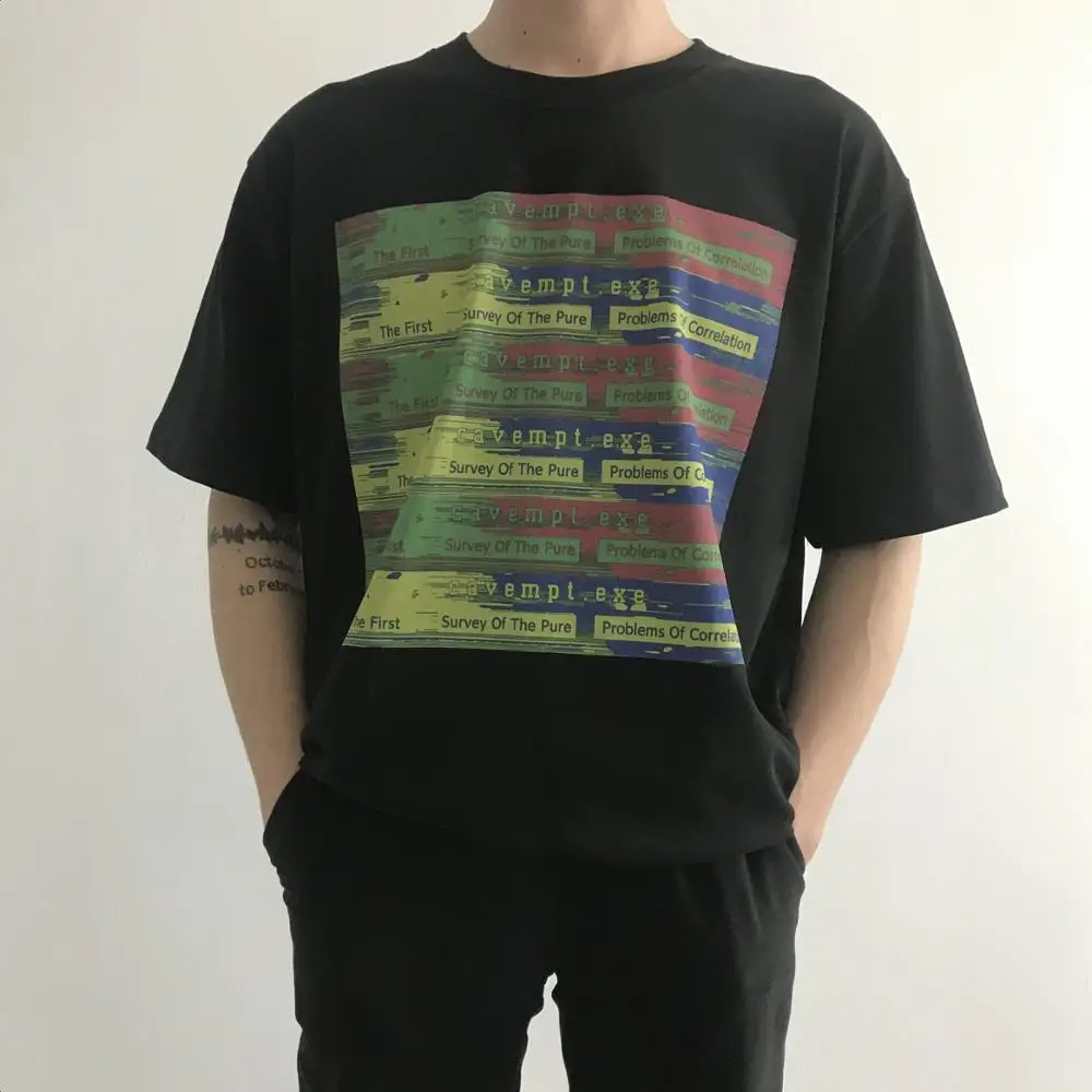 Новая футболка Cavempt 2020SS Cavempt.exe опрос чистой корреляции логотип для мужчин и