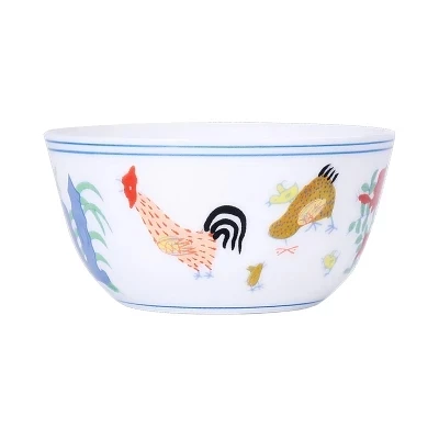 

Jingdezhen Tea Cup Ceramic Single Teacup Master Kung Fu Tea Set Color Chicken Cylinder Cup Tea Ceremony Accessories Teaware