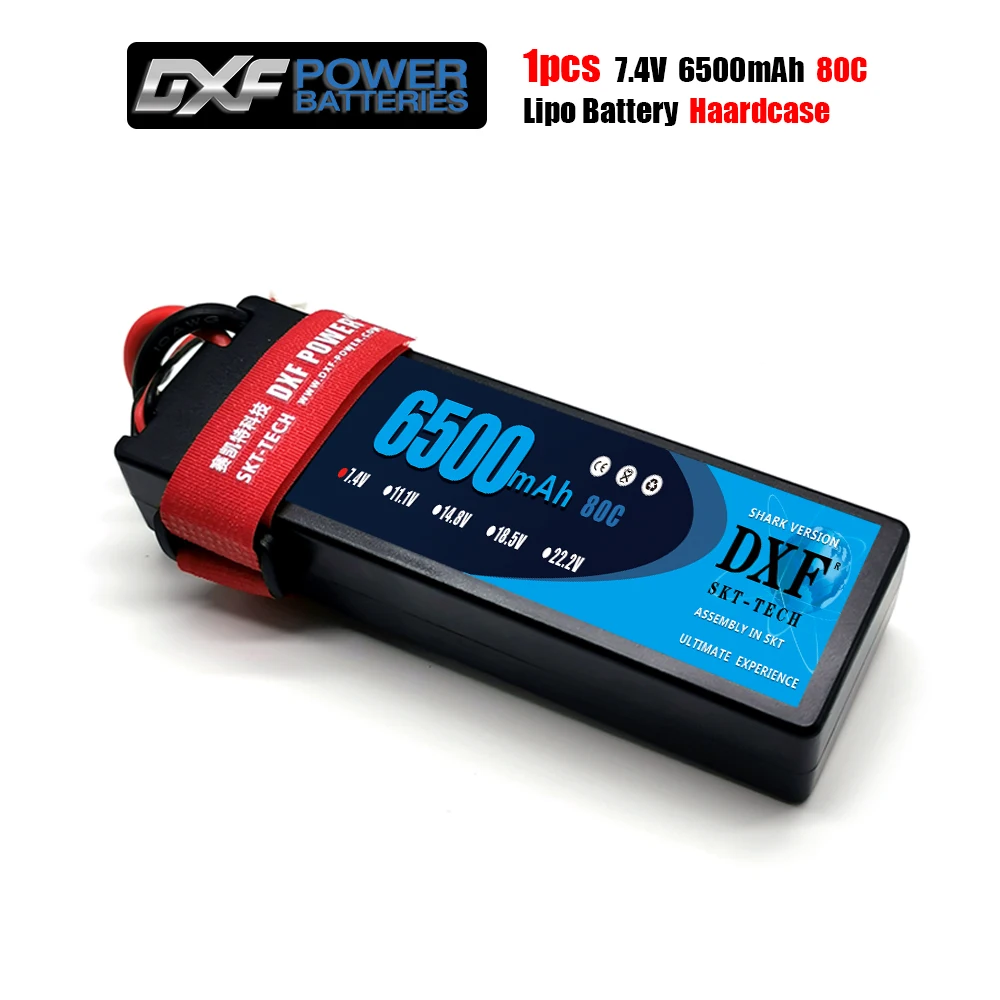 

DXF Lipo батарея RC части 2S 7,4 V 6500mAh 80C жесткий чехол AKKU Перезаряжаемый для TRXX 1/10 автомобиля Дрон Вертолет Лодка FPV