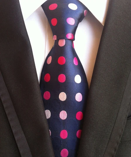 

8cm Men's Ties High Quality Jacquard Woven Neck Tie Fashion Polka Dots Neckties to Match Shirt