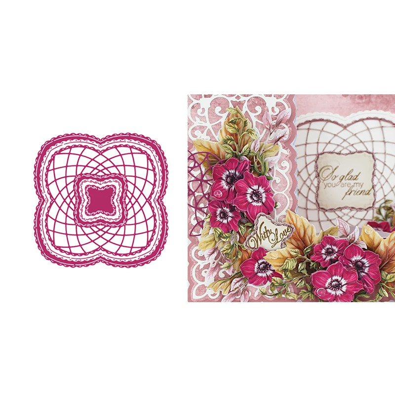 

2021 New Woven Square Metal Cutting Data Slimline Essentials Scrapbooking Card Stencil Cut Die For Diy Handmade Card Crafts