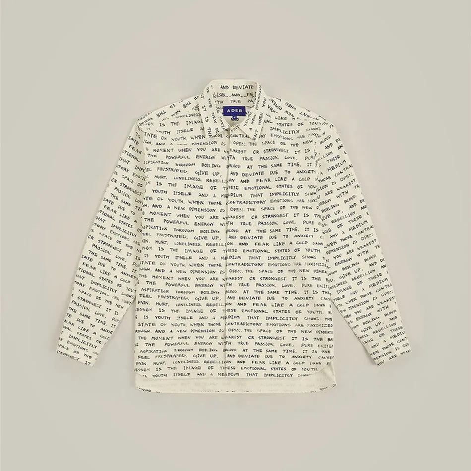 Рубашки Adererror для мужчин и женщин рубашка с надписью Allover логотипом Ader Error 1:1
