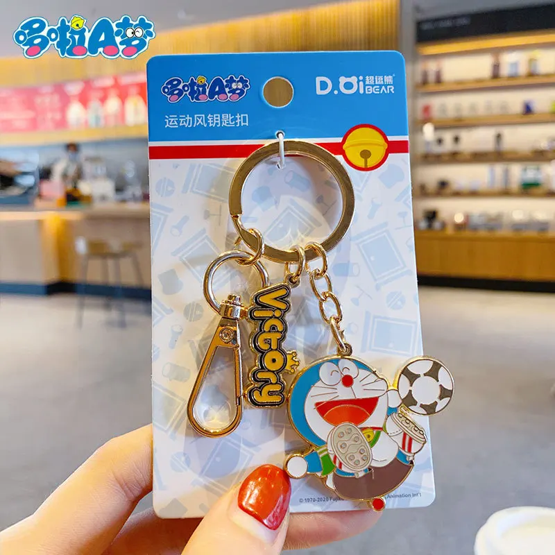 

Classic Japanese Anime Doraemon Keychain Metal Creative Backpack Decoration Bag Pendant Car Keys Accessories Give Good Friend