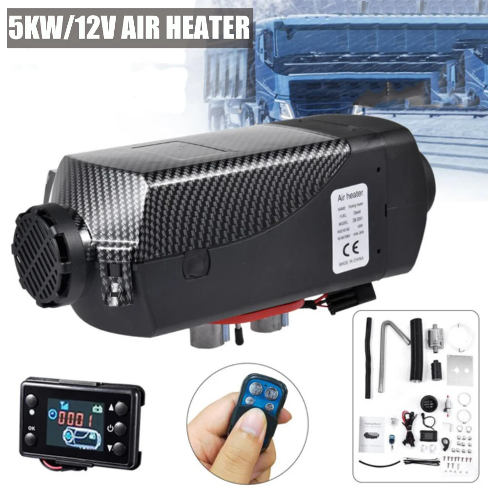 

12V5KW Air diesel heater with LCD muffler remote control car heater low noise suitable for cars RV trailers and various vehicles
