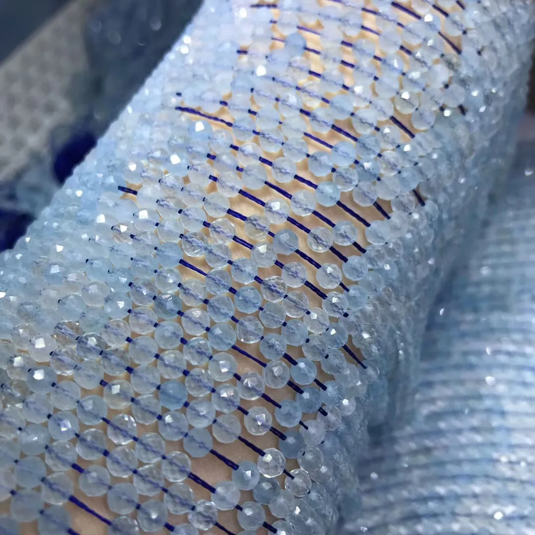 Бусины Из Натурального хрусталя с голубым кристаллом для футбола/полоски