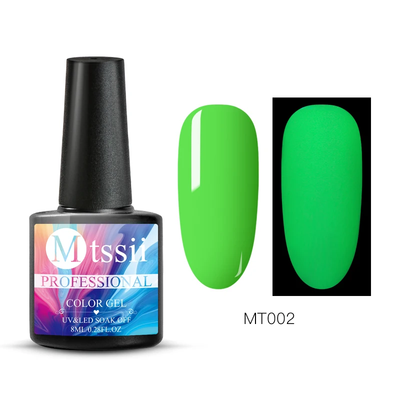 Mtssii 8ml Glow In Dark Fluorescent Neon Luminous Uv LED Soak Off Gel Varnish Lighting In Night Semi Permanent Varnish Enamel