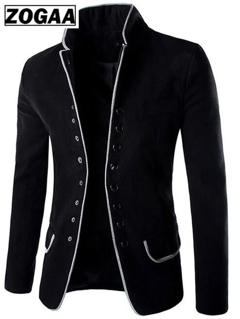 ZOGAA мужские повседневные куртки пальто приталенный Блейзер костюмы для мужчин