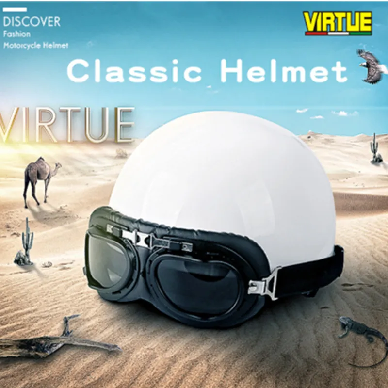Мотоциклетный шлем VIRTUE для мужчин и женщин Классический Легкий милый с открытым