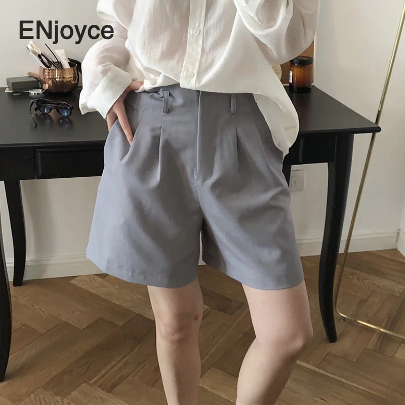 Шорты женские прямые в Корейском стиле винтажные Модные свободные короткие