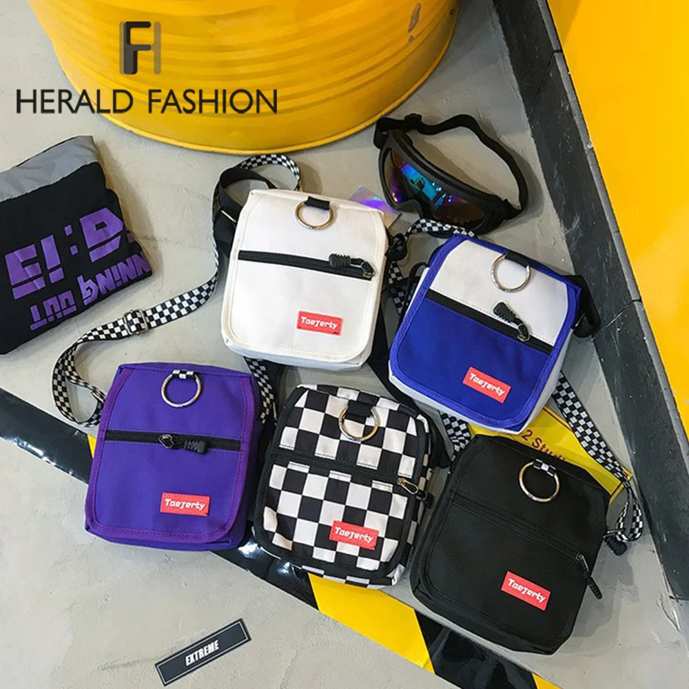 Herald Fashion Женская холщовая сумка мессенджер в гонконгском стиле Харадзюку