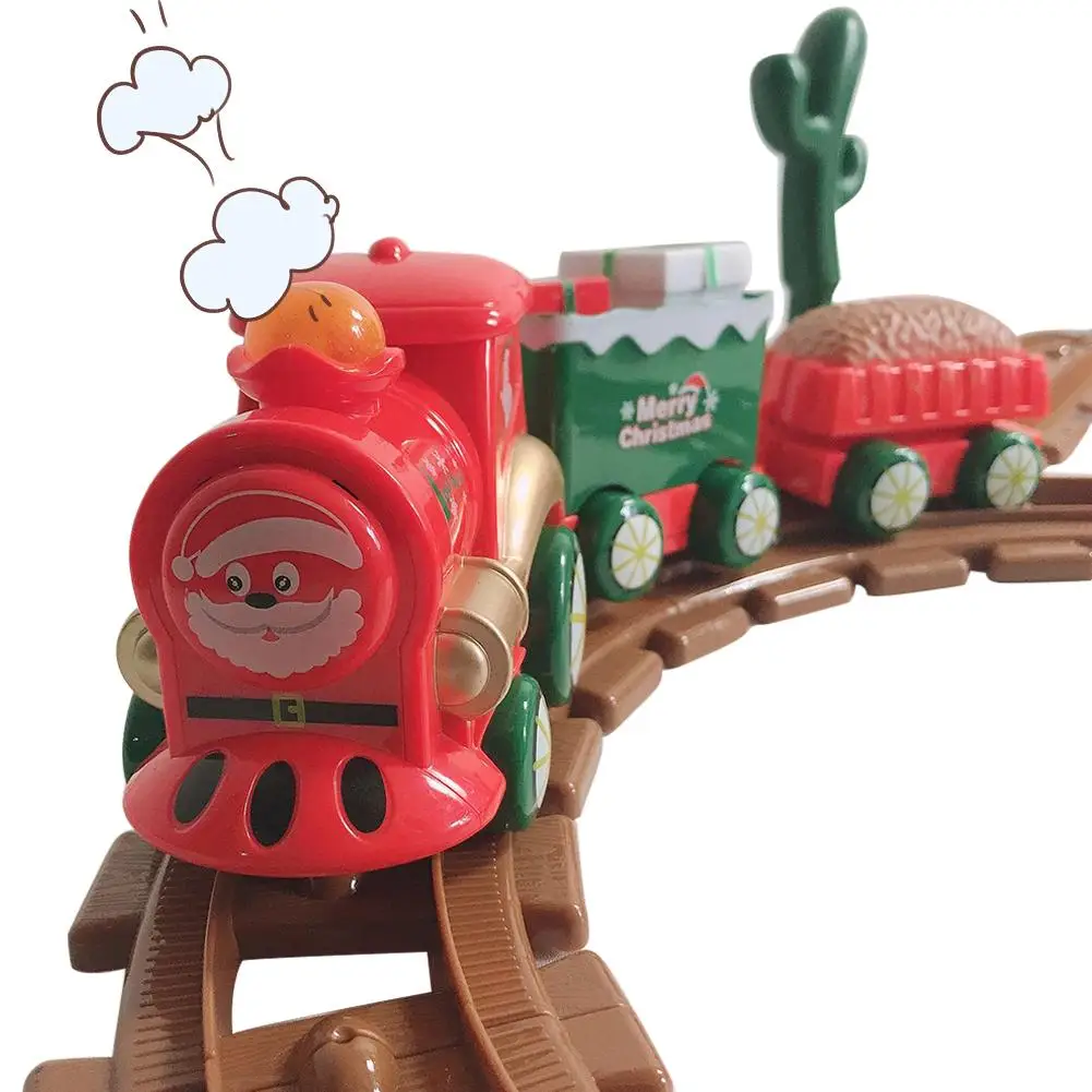 

Набор электропоезда локомотивный грузовой автомобиль на батарейках игрушечный набор головоломка музыкальный автомобиль игрушка Рождеств...