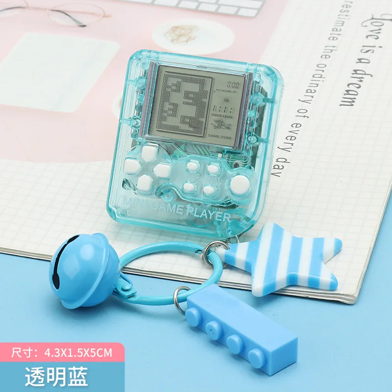 

Pocket Mini Retro Game Toy Console Macaron Tetris Classic Children's Backpack Ornaments Cute Cartoon Creative Keychain Xmas Gift