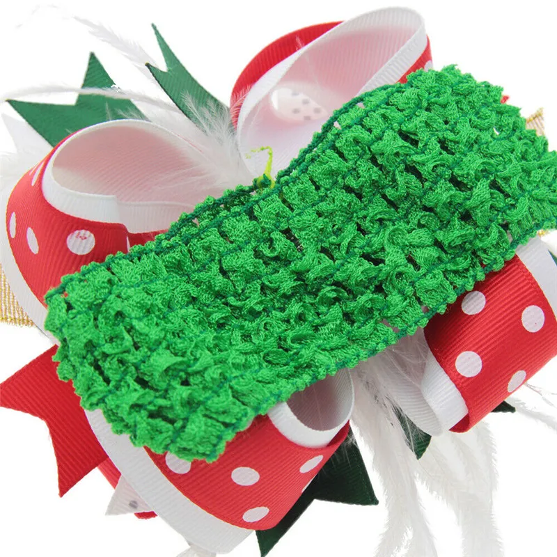 Рождественская Детская повязка на голову новинка заколка для волос из тесьмы