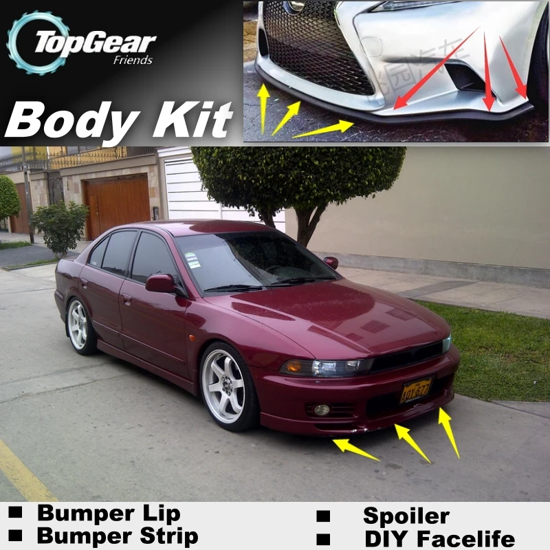 Дефлектор губ для бампера Mitsubishi Galant emerдора Eterna legum Aspire MX MF VRG VRM grниже 380 передняя