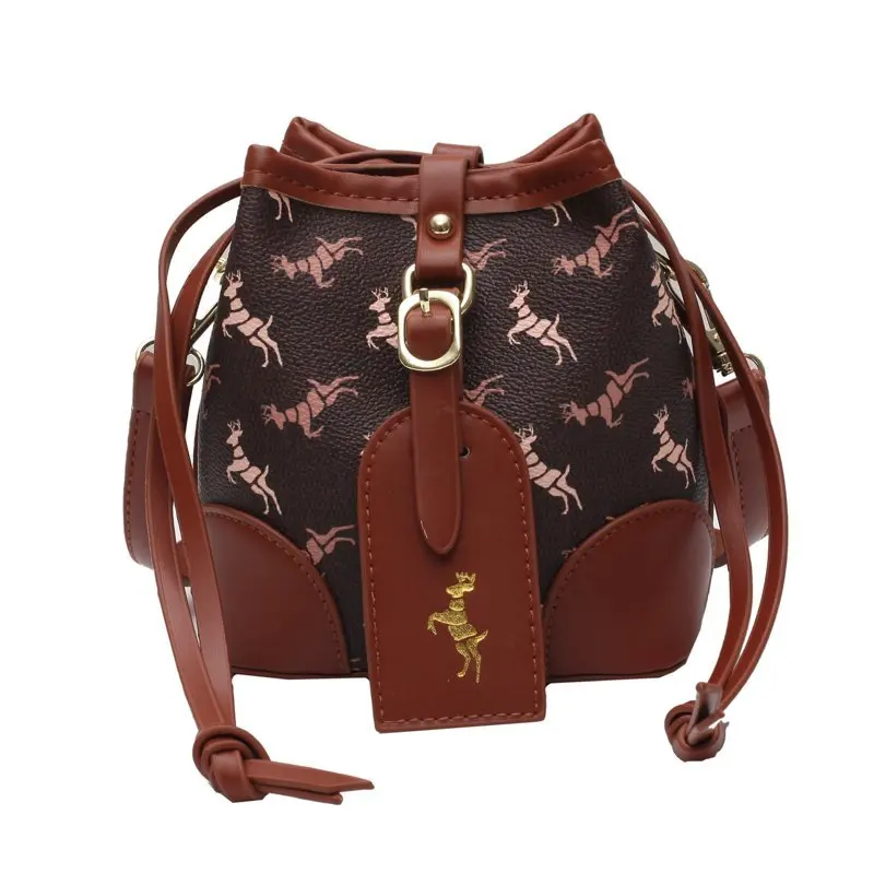 

Women's Bag 2020 the new fashion shoulder bag Korean version of versatile bucket bag printed cross-body Instagram super hot bags