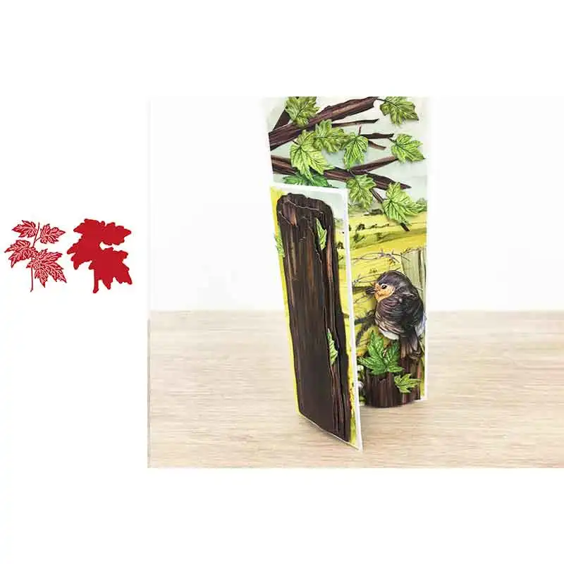 

Sycamore Sprig Leaves Metal Cutting Dice And Stamps Stencils For Scrapbooking Stamps Embossing Mold Diy Paper Make Albums New