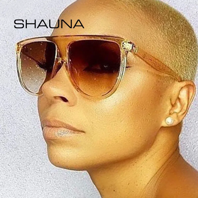 Женские и женские солнцезащитные очки SHAUNA 13 цветов большие с плоским верхом