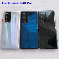 100 original tempered glass back cover for huawei p40 pro spare parts back battery cover door housing camera frame
