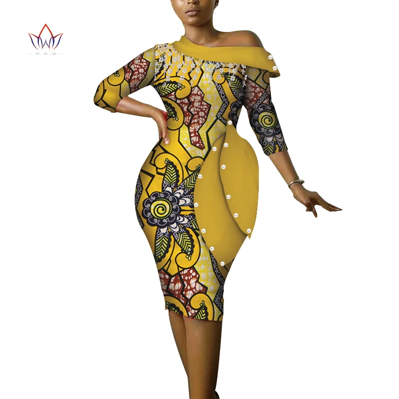 Африканские платья для женщин Vestidos Tasel элегантные Анкара платья Дашики плюс размер с открытыми плечами африканская одежда WY3686 - Цвет: 18