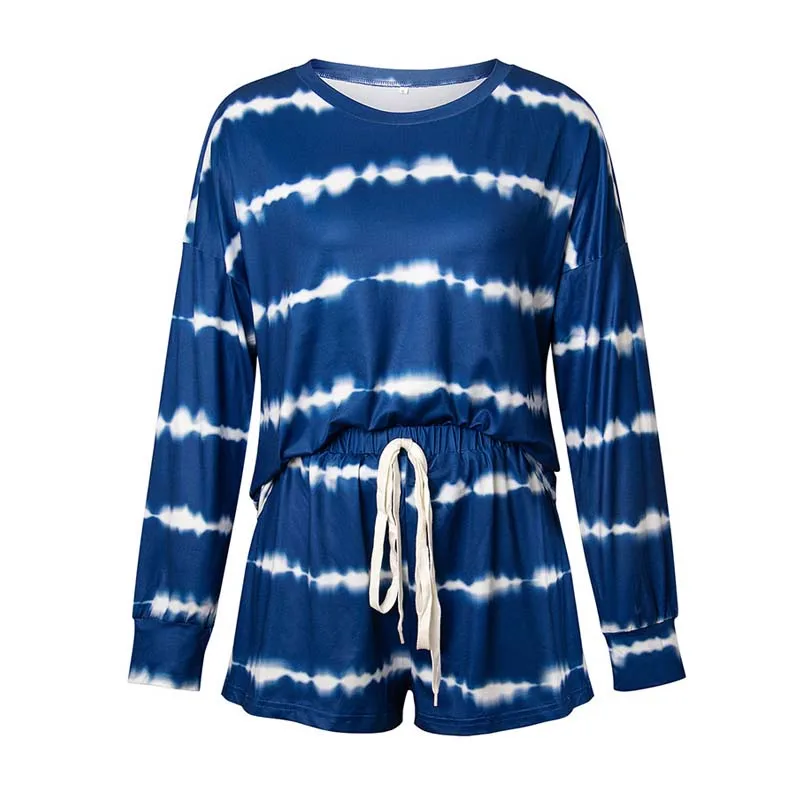 

2020 Autumn Striped Lounge Set Women Sleepwear Set Ladies Nightgown Home Suit Homewear Pajama Set Women Lounge Wear Female