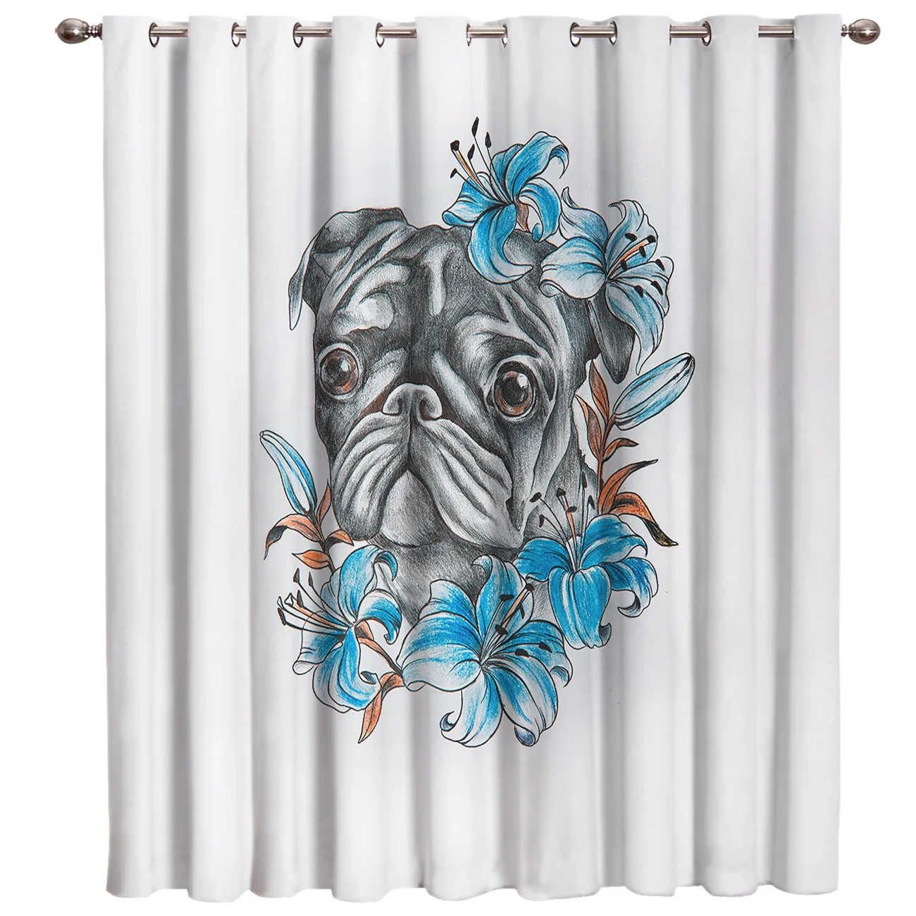 Оконные шторы Bulldog And Morning Glory темные занавески для ванной комнаты спальни декор