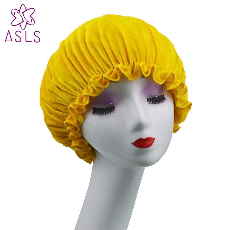 Модная мужская двухслойная бархатная бандана Durag и Женская головные уборы чистый