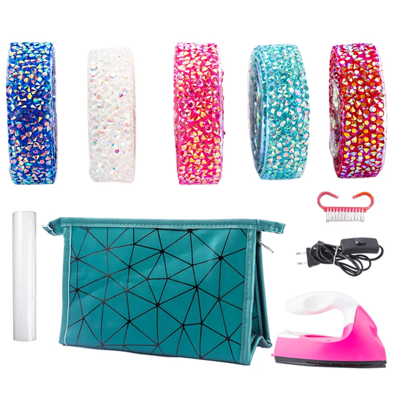 

Resin Rhinestone Trim Hotfix Strass Crystal Mesh Banding Bridal Beaded Applique in Roll 5yards/1.5cm for Dress Shoes Decorations