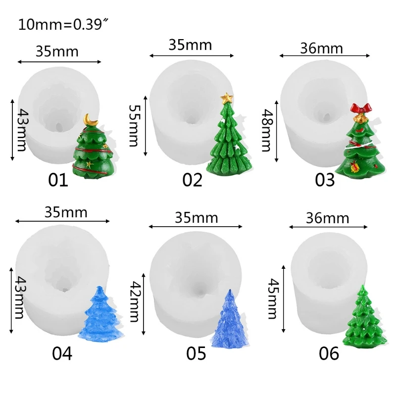 

3D Christmas Tree Candle Mold Silicone Clay Soap Mould DIY Chocolate Cake Decor
