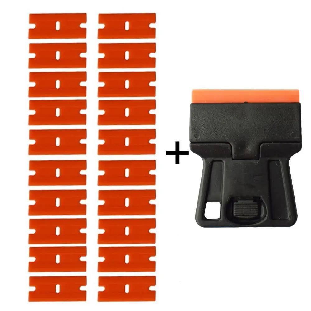 

1pc Oven Cleaning Scraper 20pcs 1.5" Plastic Spare Blades for Ceran Cooking Surfaces Window Home Ceramic Clean E19 20P