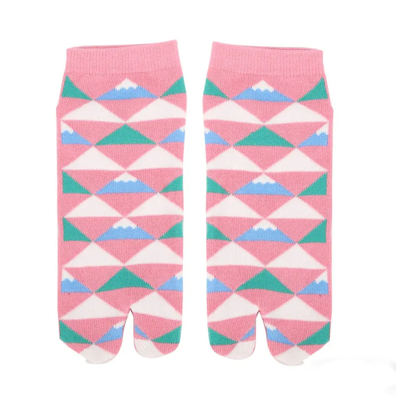 floral print cotton two toe socks couple split toe socks Japan two finger socks tabi socks