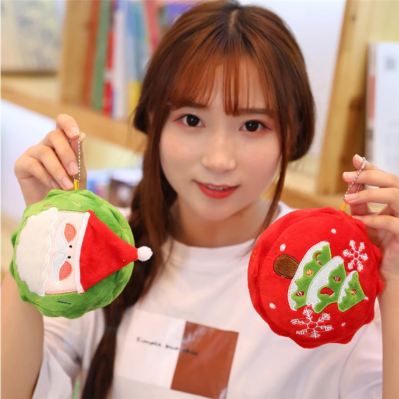 Merry Christmas Ornament Round Plush Santa Claus Elk Tree Soft Pillow Cushion Cartoon Pendant Festival Home Decoration | Игрушки и хобби