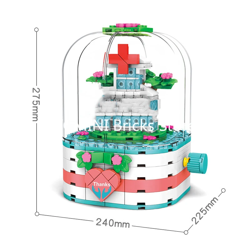 Sembo блок конструктор Модель белый Ангел светильник вращающаяся коробка вишня в