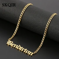 skqir customized old english font name pendant necklace personalized custom 10 font family arabic name charm chain necklace gift