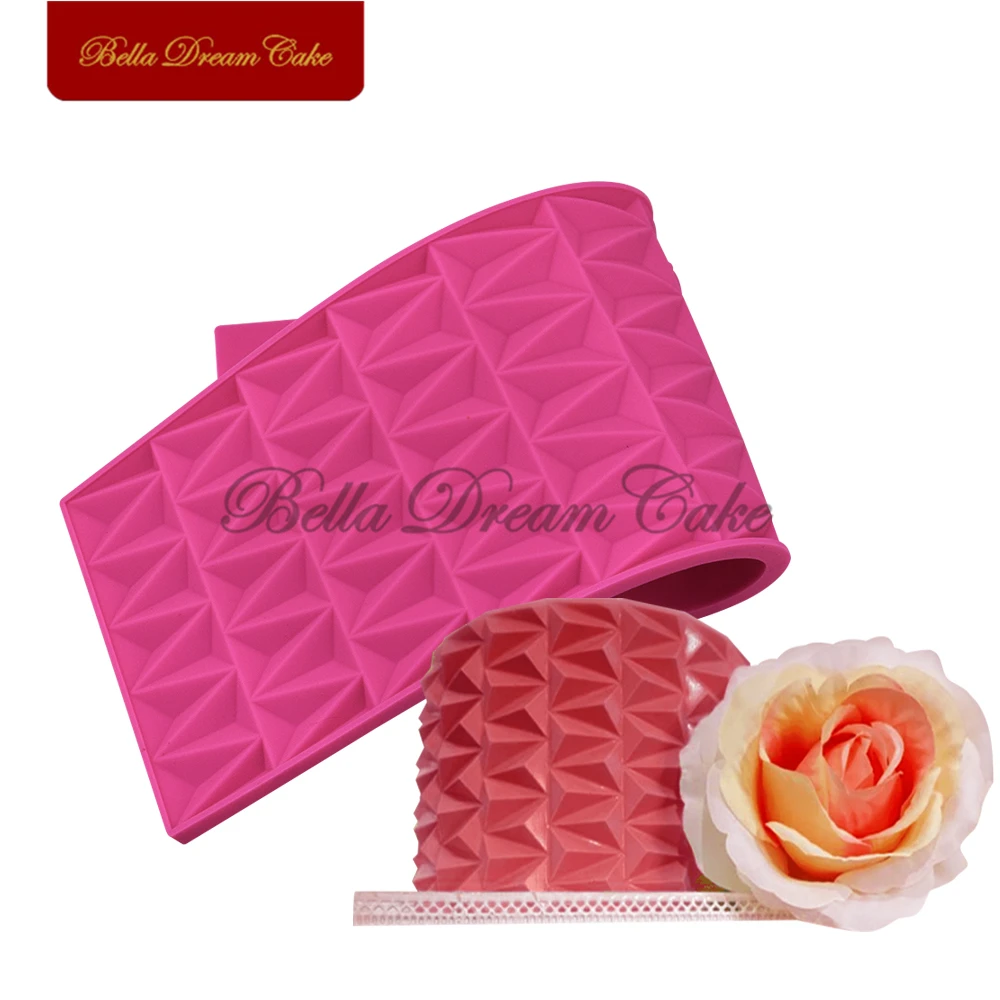 

Geometric Shape Origami Silicone Mold Chocolate Buttercream Lace Mat Fondant Cake Border Moulds Cake Decorating Tools Bakeware