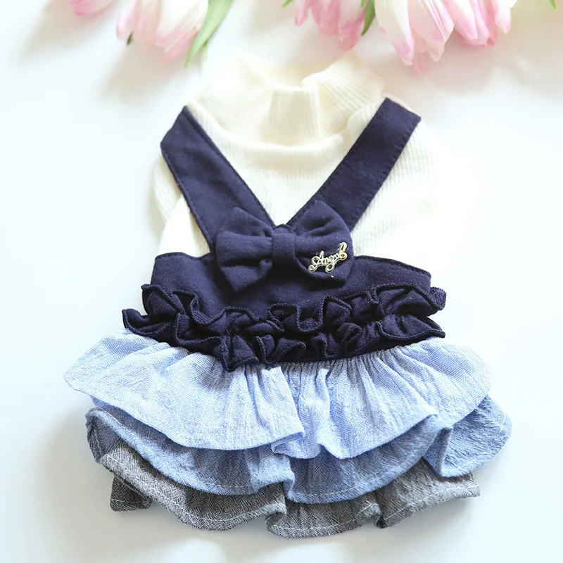 

Джинсовая юбка-пачка для собак, модель весенне-летнего сезона, платье для щенка, Бишон из йоркширского померанского бишона, пиметоц, пудель