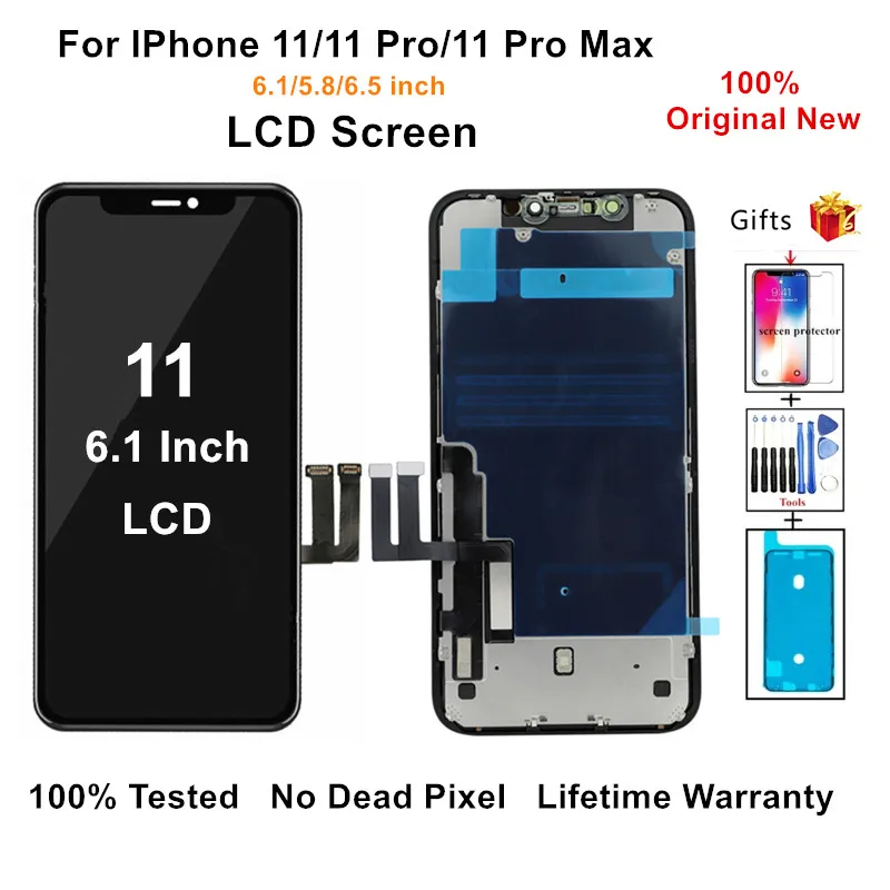 

Новый OLED-дисплей для iPhone 11 11 Pro 11 Pro Max, ЖК-экран с 3D сенсорным экраном, сменный ЖК-экран для iPhone X 11, экран дисплея