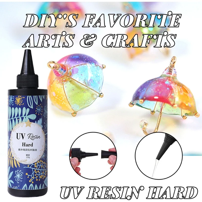 

250g UV Resin Glue Transparent Ultraviolet Curing Resin Glue Hard Type Ultraviolet Curing Sunlight Activated Crystal