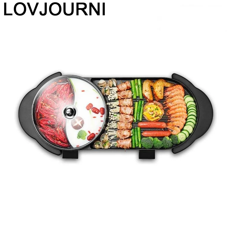 

Smoker Parrilla Barbacoa Grelha Para Rotisserie Raclette for Outdoor Churrasco Churrasqueira Barbecue Electric Bbq Grill