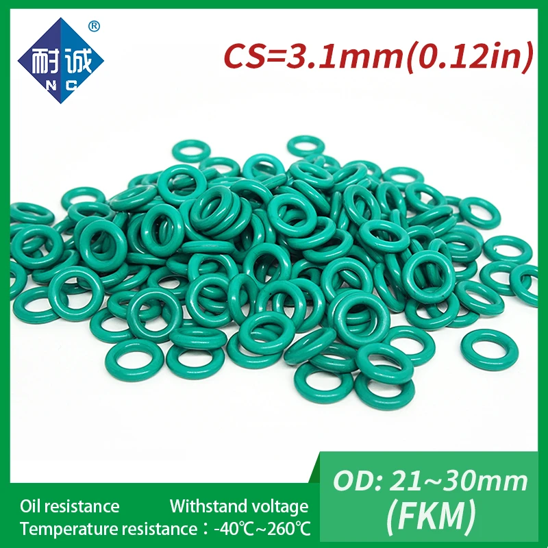 Резиновое кольцо 2 шт./лот зеленые уплотнительные кольца FKM Толщина 3 1 мм