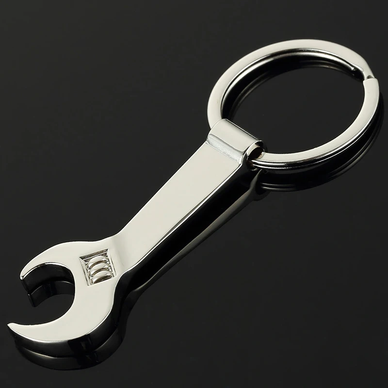 

Hot Sale Wrench Key Shape Silver Key Ring Chain Keychain Keyfob Bottle Can Opener