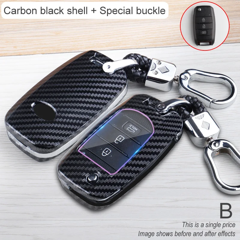 

ABS Carbon Fiber Pattern Car Remote Key Case Shell Cover Fob For KIA Rio QL Sportage Ceed Cerato Sorento K2 K3 K4 K5 Accessories