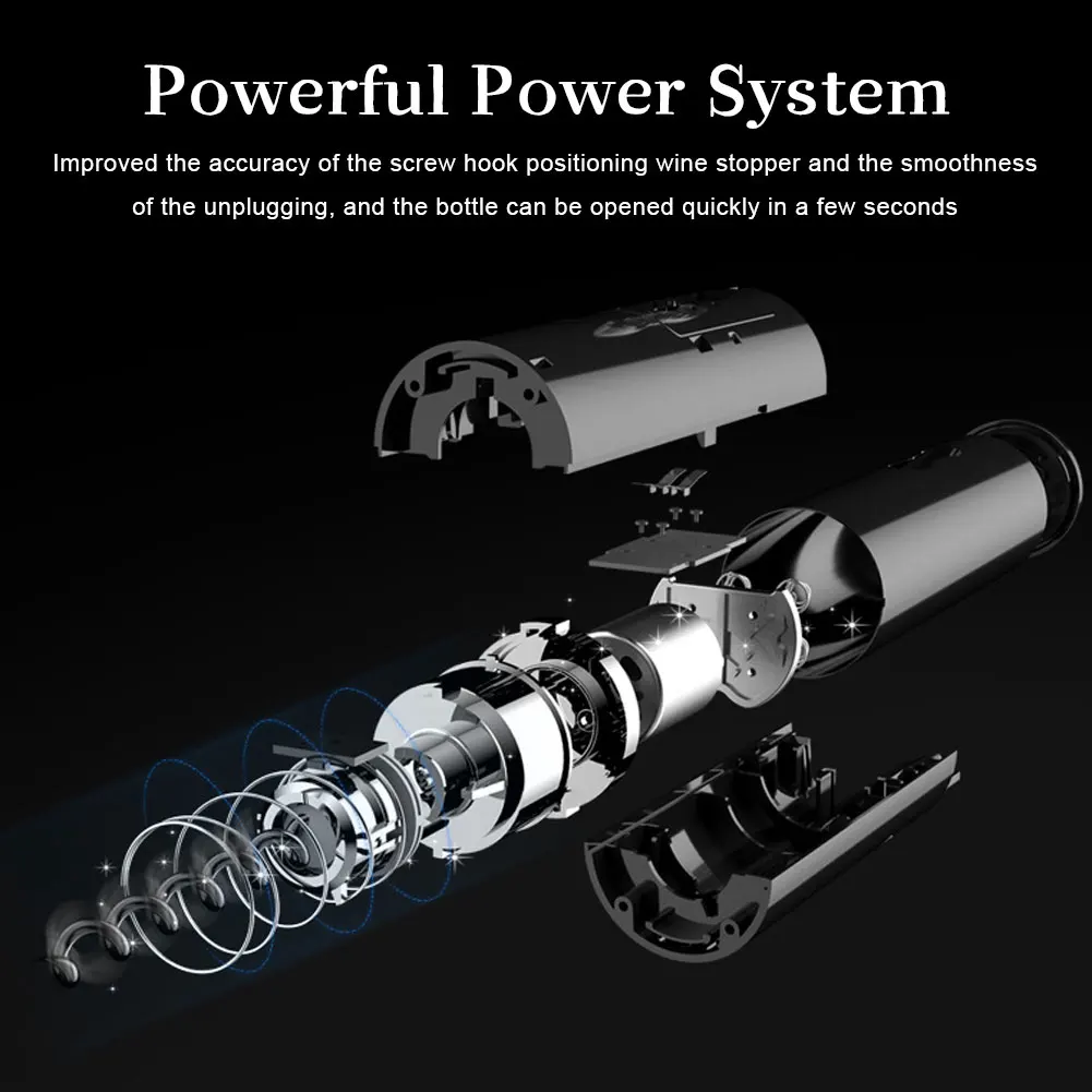 

Hot Electric Wine Opener Quick automatic bottle opener bar kitchen tool aluminum foil cutter Rechargeable wine corkscrew