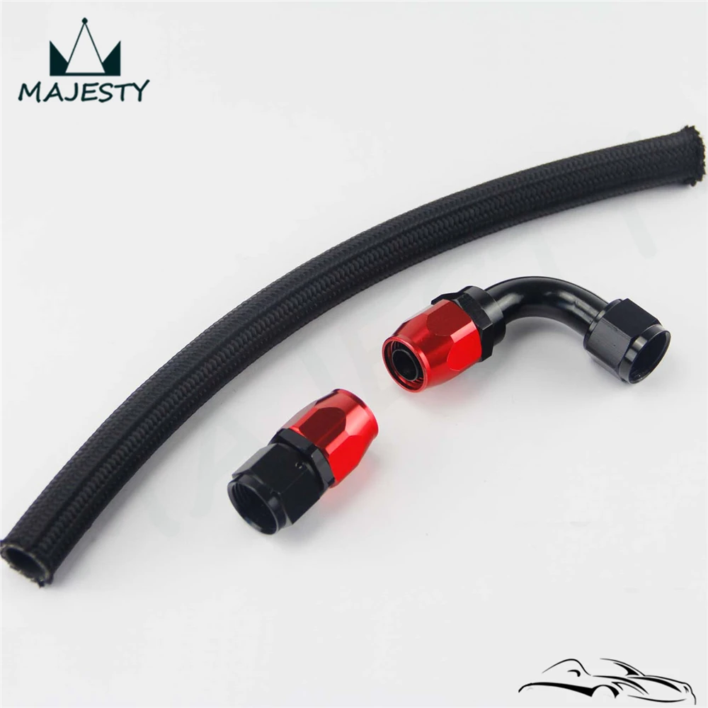 

AN12 12-стальной/нейлоновый Плетеный масляный/топливный шланг + прямой + 90 градусов Поворотный фитинг