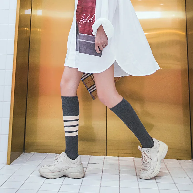 2019 популярные длинные носки без пятки женские корейские тонкие до середины икры